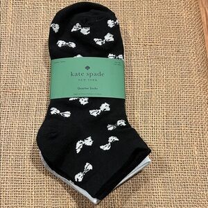 Kate Spade Black Socks with White Bow Pattern
